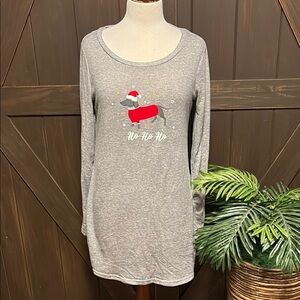 Gray Christmas Dog Pajama Top